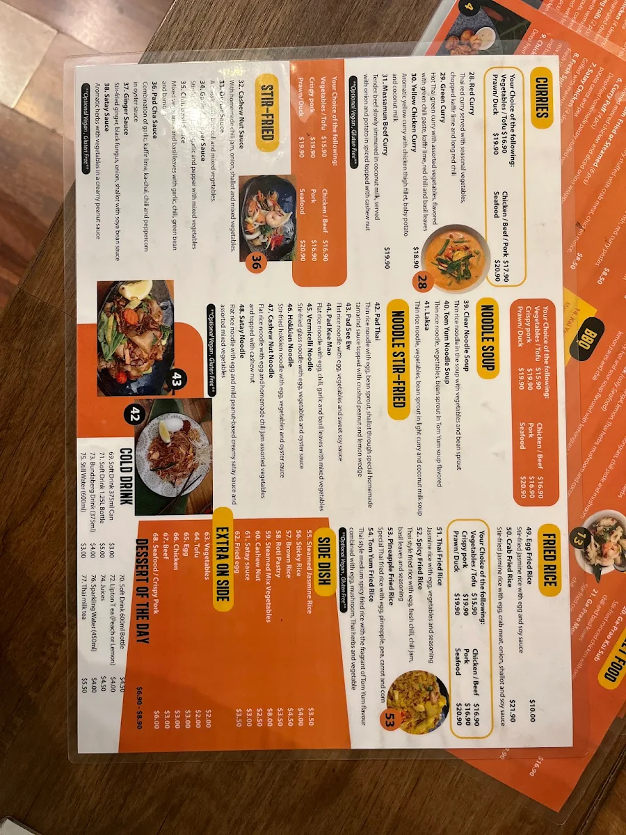Menu, WOK MAN REDFERN