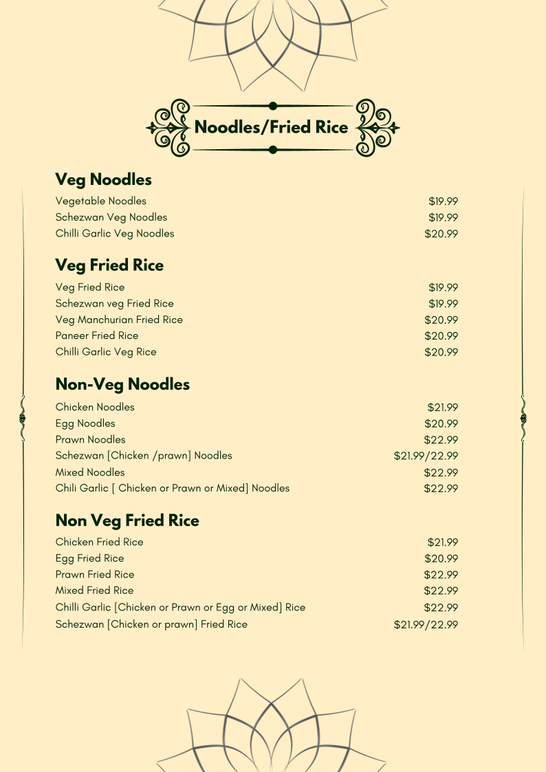 Menu, DOSA BITE Liverpool