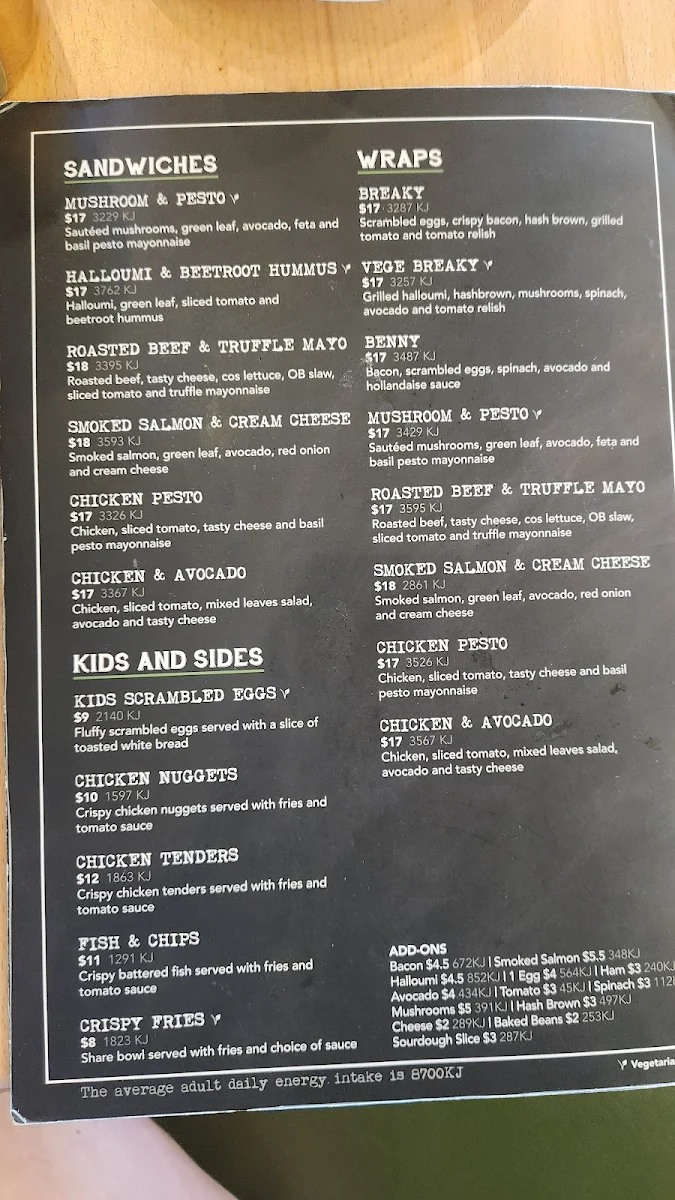 Menu, Oliver Brown