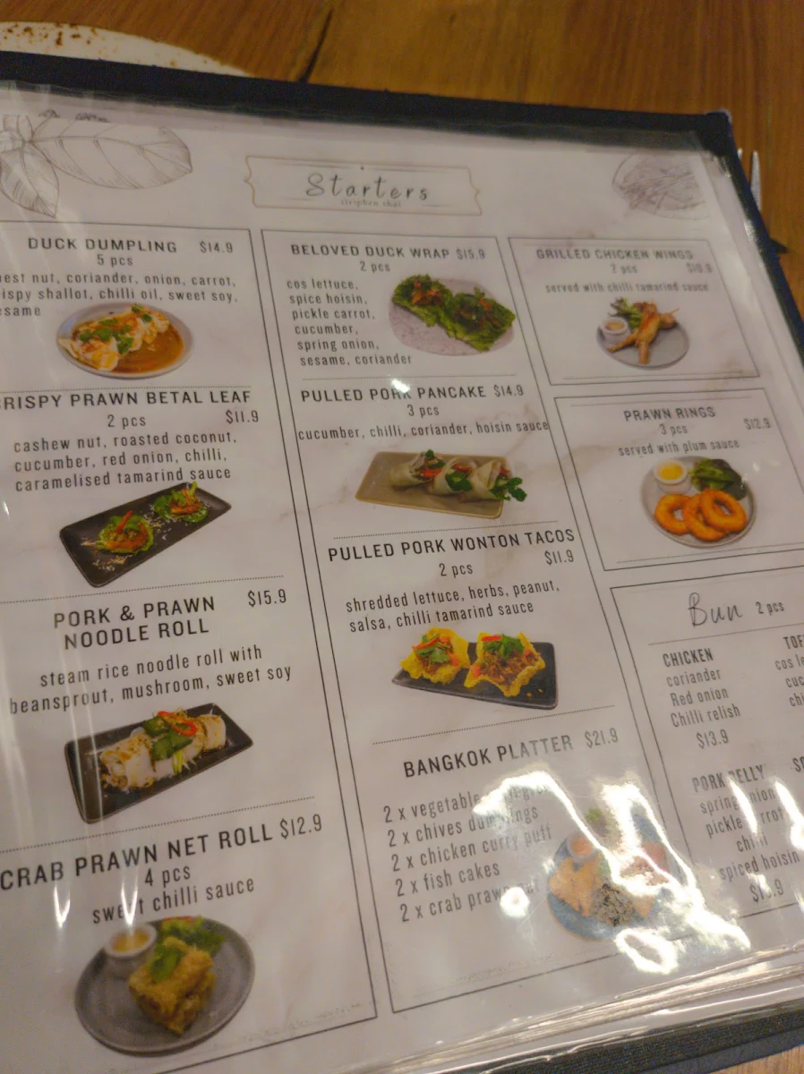 Menu, Siriphen Thai Restaurant (Brighton)