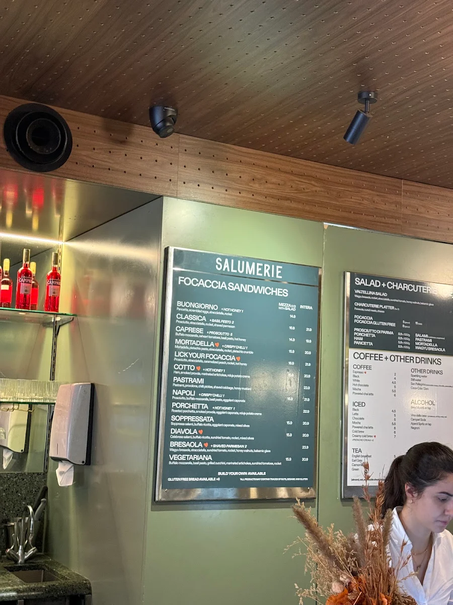 Menu, SALUMERIE - Sydney CBD