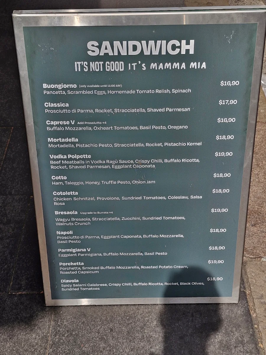 Menu, SALUMERIE - Sydney CBD