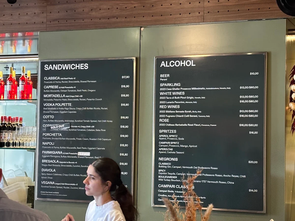 Menu, SALUMERIE - Sydney CBD