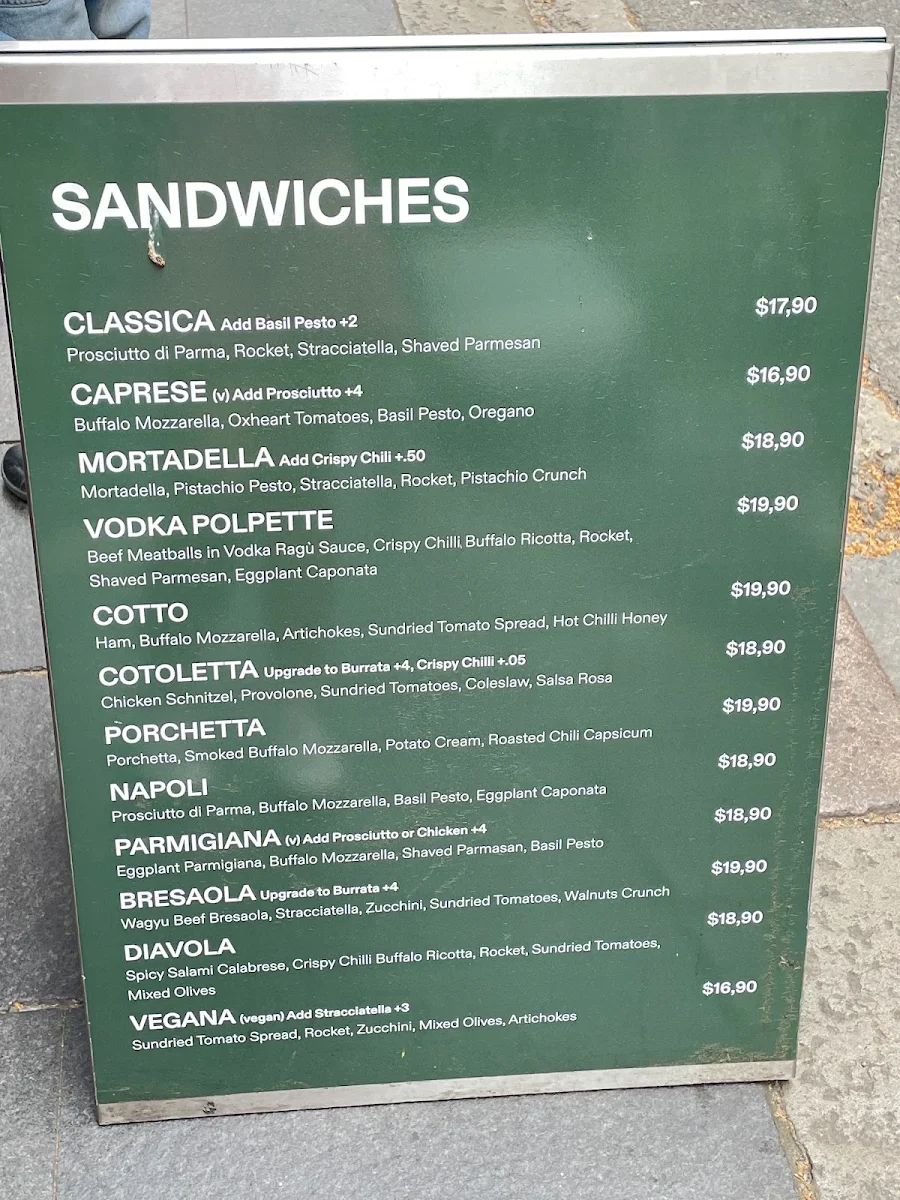 Menu, SALUMERIE - Sydney CBD