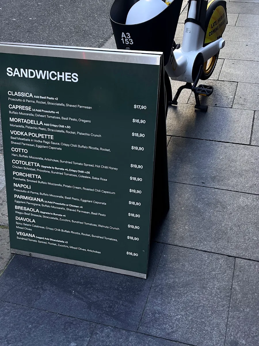 Menu, SALUMERIE - Sydney CBD