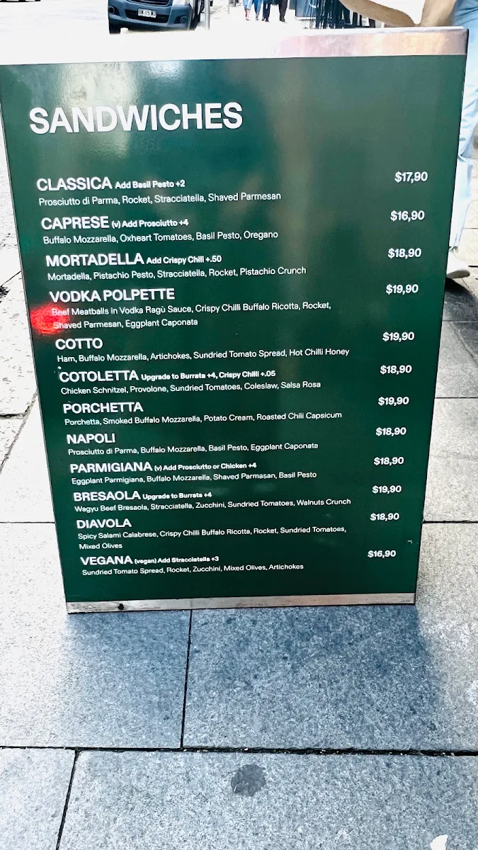 Menu, SALUMERIE - Sydney CBD