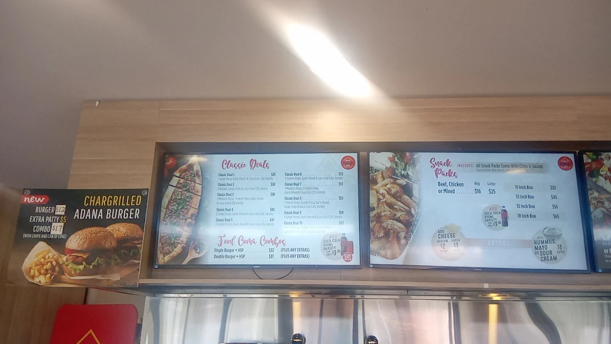 Menu, Prospect Kebab House