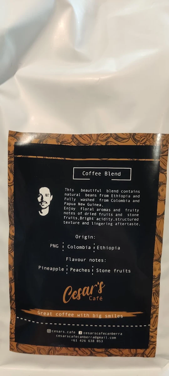 Menu, Cesar's Café