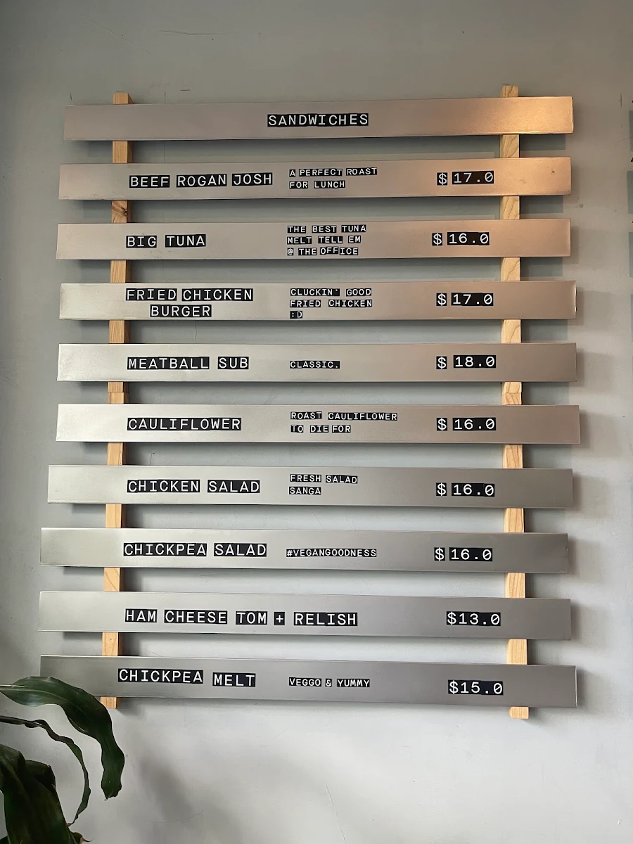 Menu, Olmate's Southbank: Sangas & Coffee