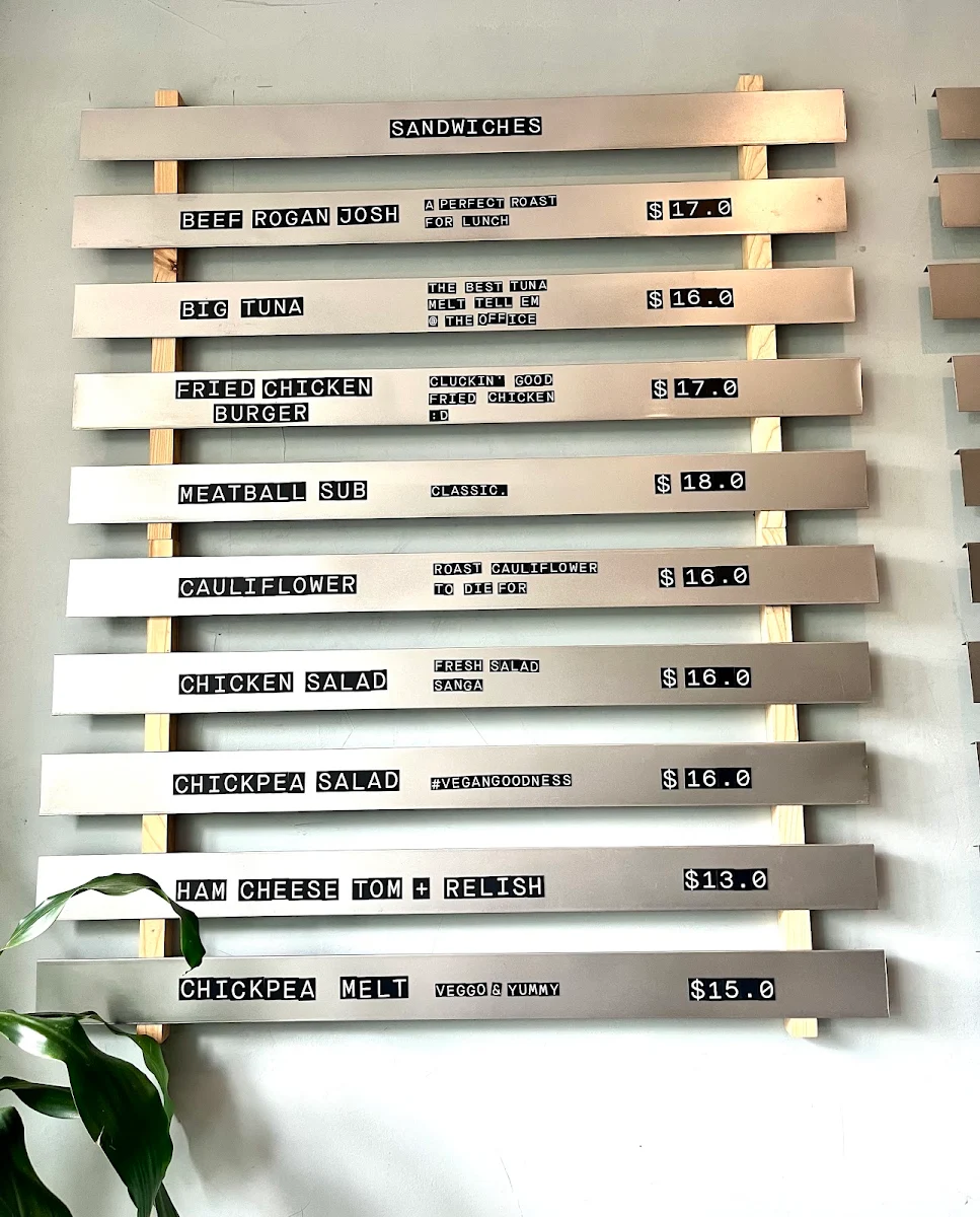 Menu, Olmate's Southbank: Sangas & Coffee