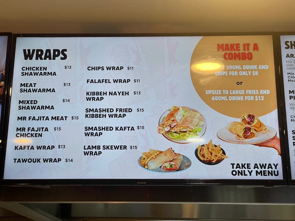 Menu, Mr Shawarma Campbelltown