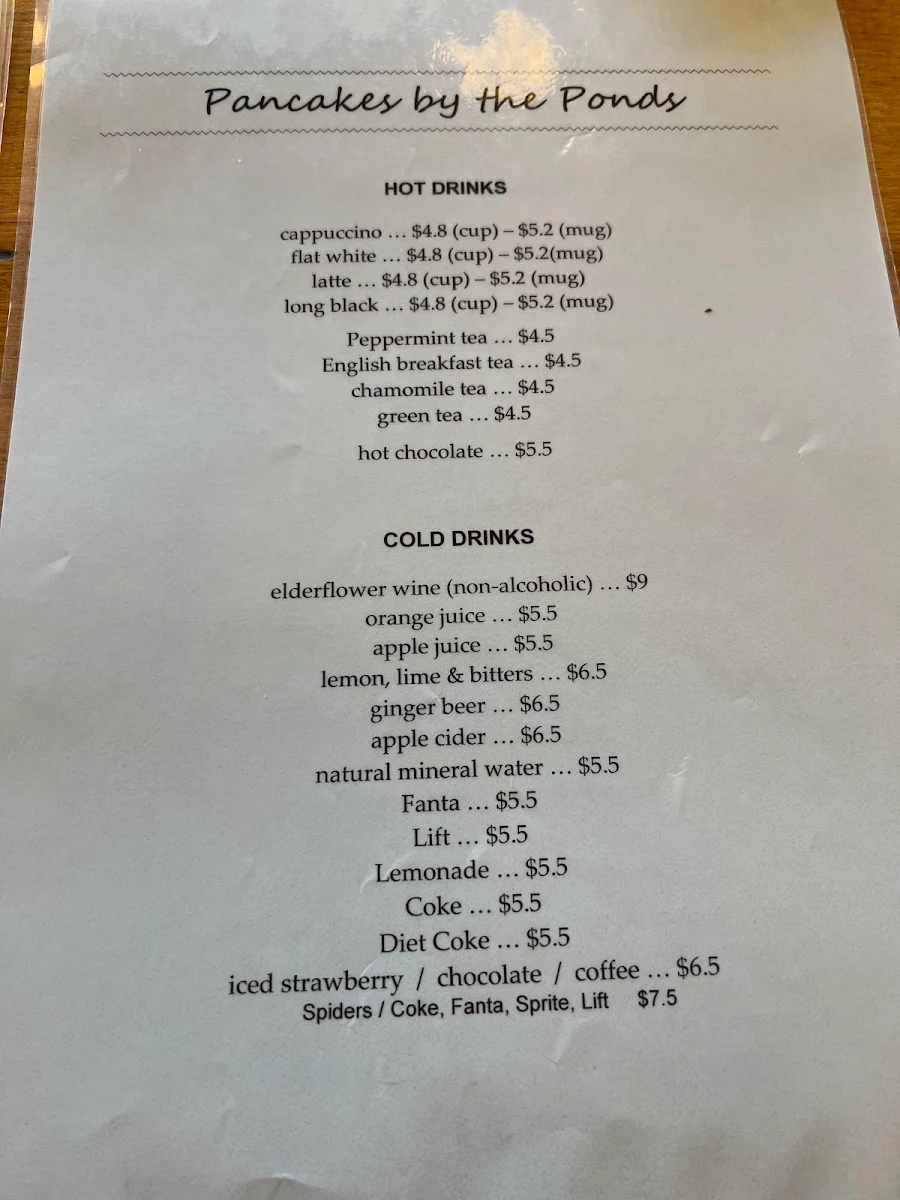 Menu, Plenty Cider
