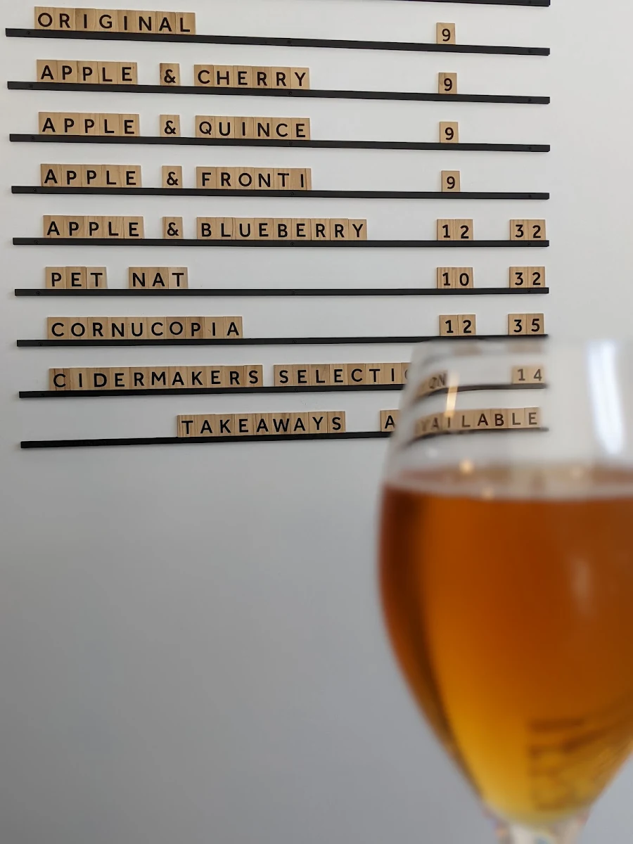 Menu, Plenty Cider