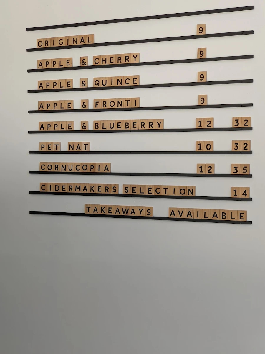 Menu, Plenty Cider