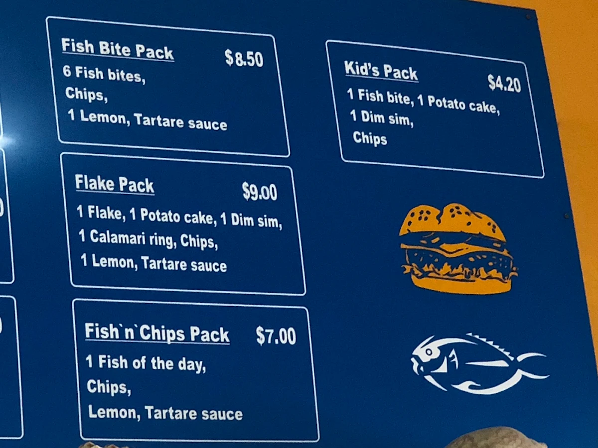 Menu, Zorbas Fish & Chips + Sushi