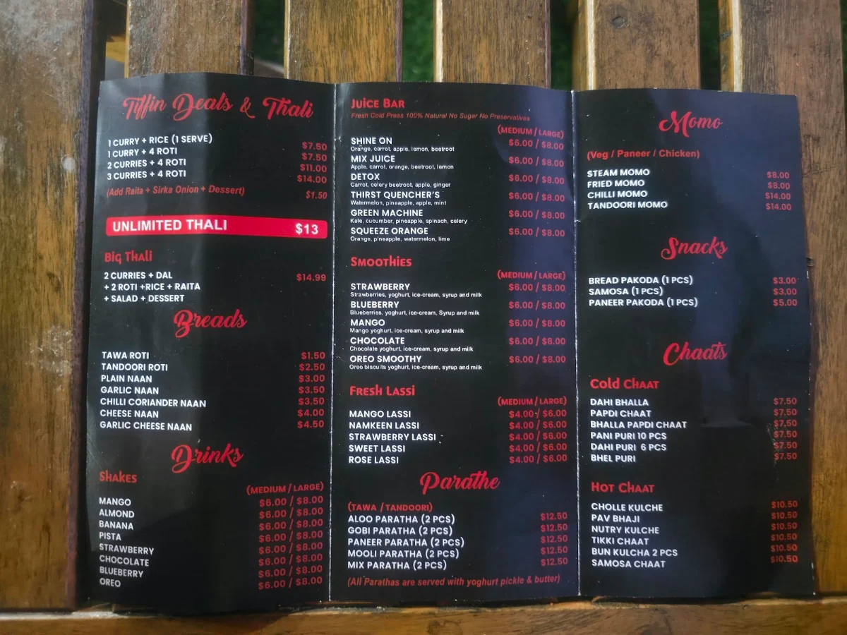 Menu, Rehmat Kitchen