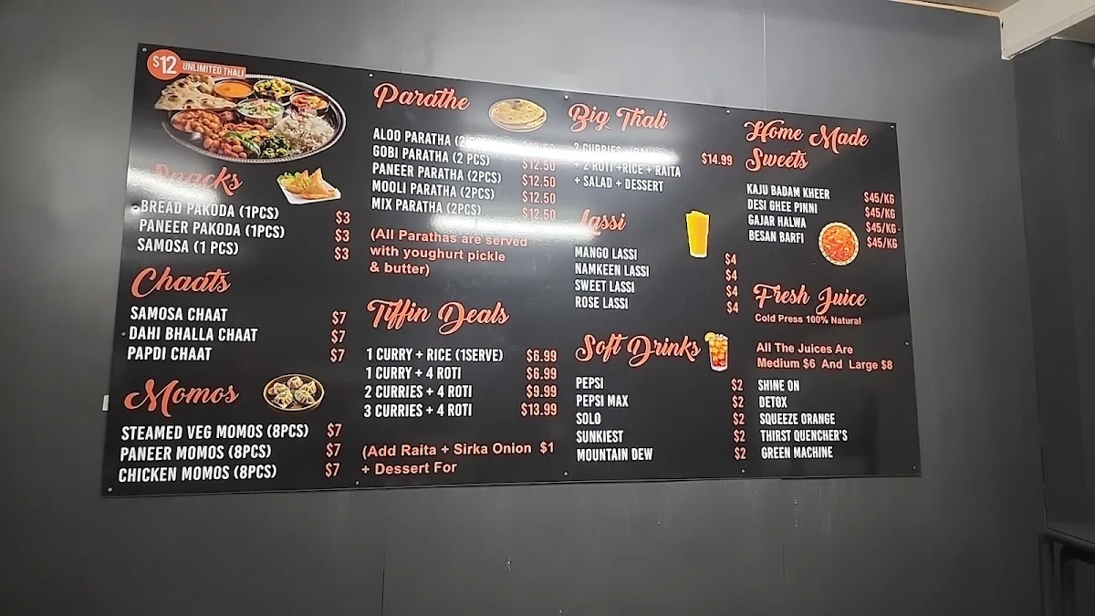 Menu, Rehmat Kitchen