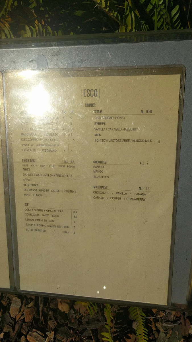 Menu, CAFE TOKYO
