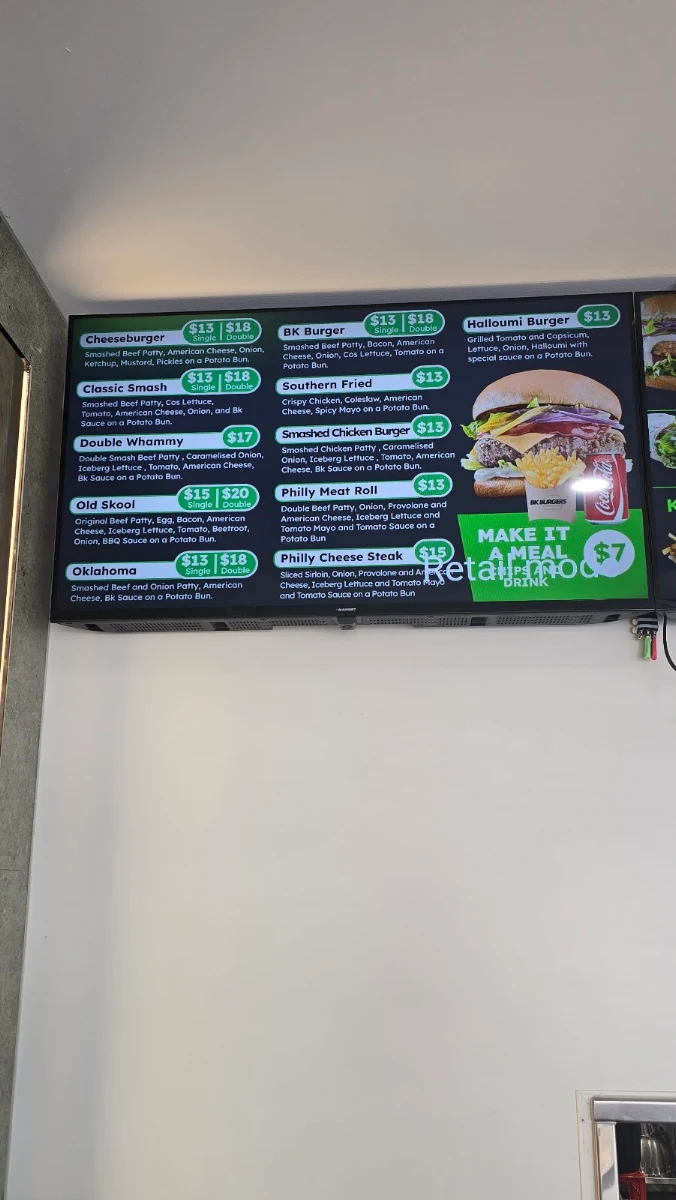 Menu, BK Burgers