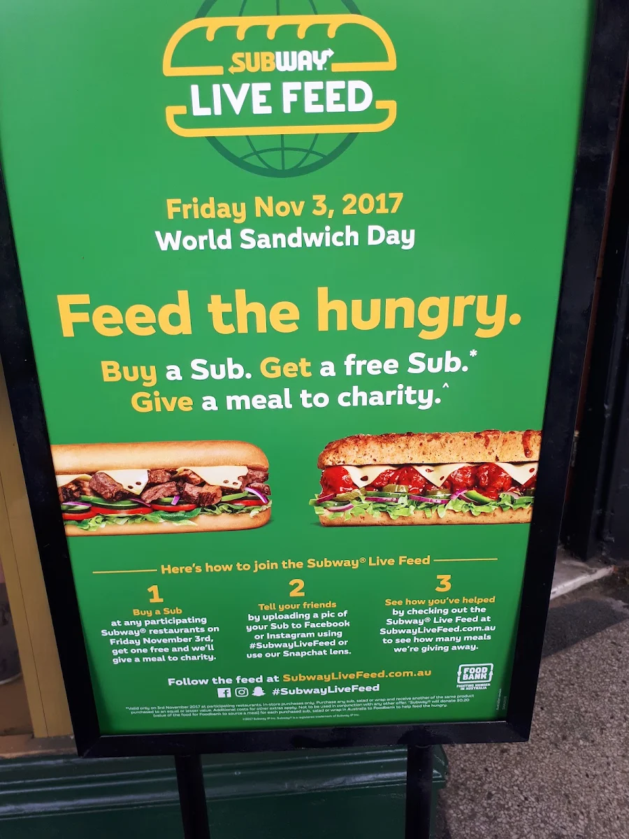 Menu, Subway