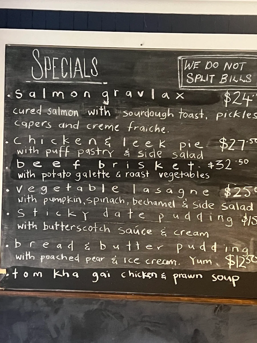Menu, Glenlyon General Store