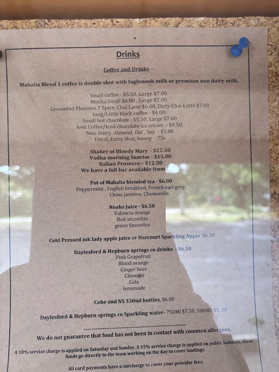 Menu, Glenlyon General Store
