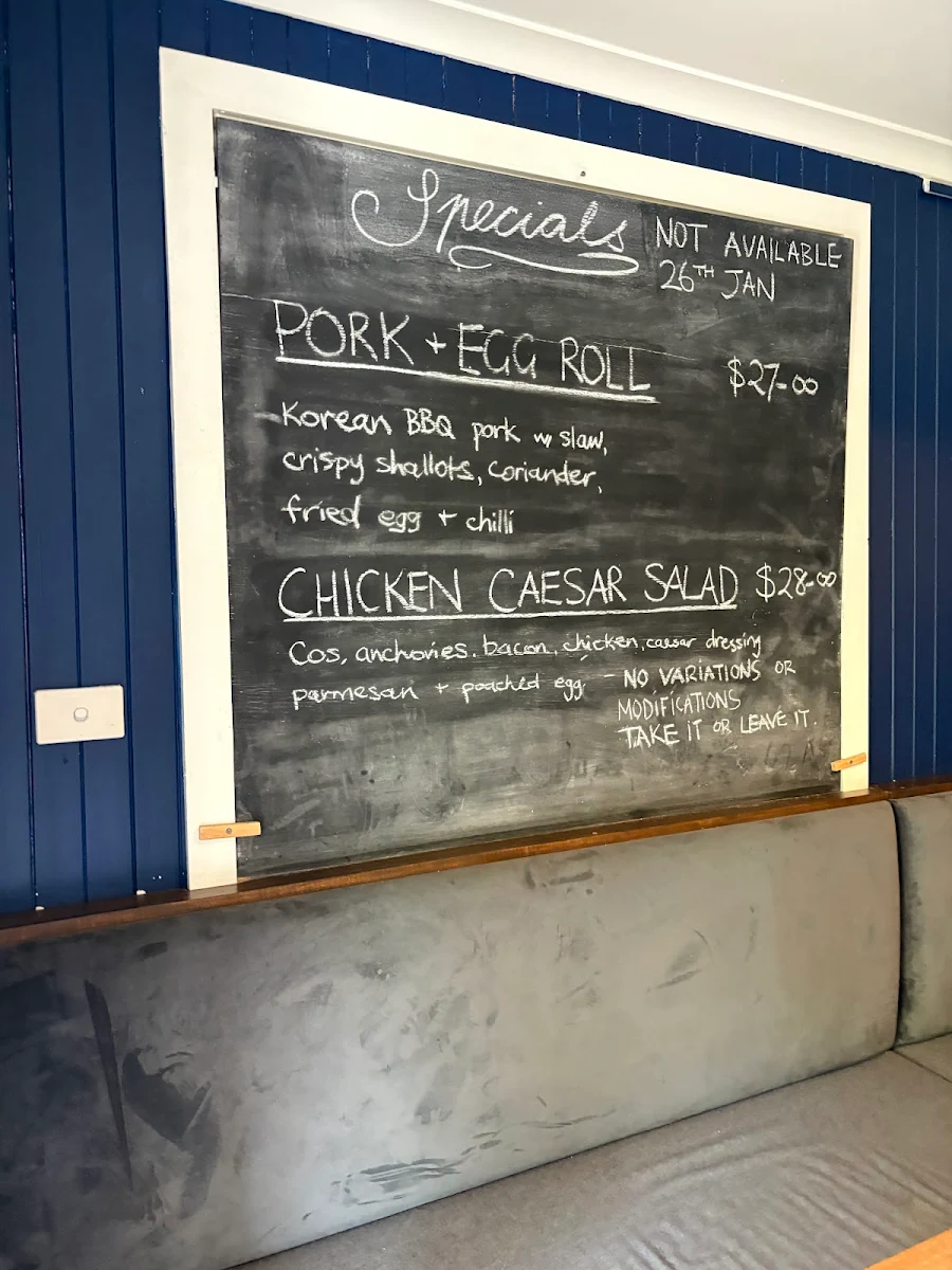 Menu, Glenlyon General Store