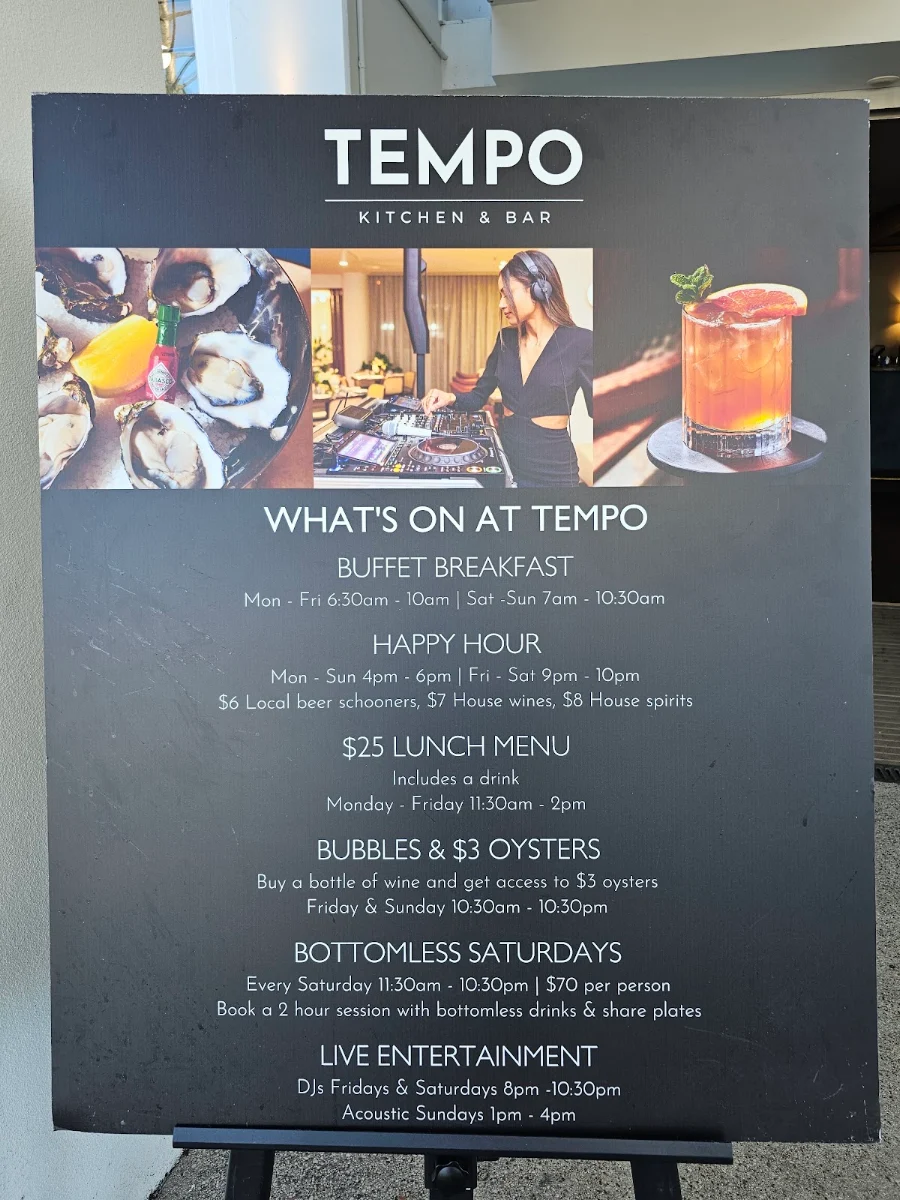 Menu, Tempo Kitchen & Bar