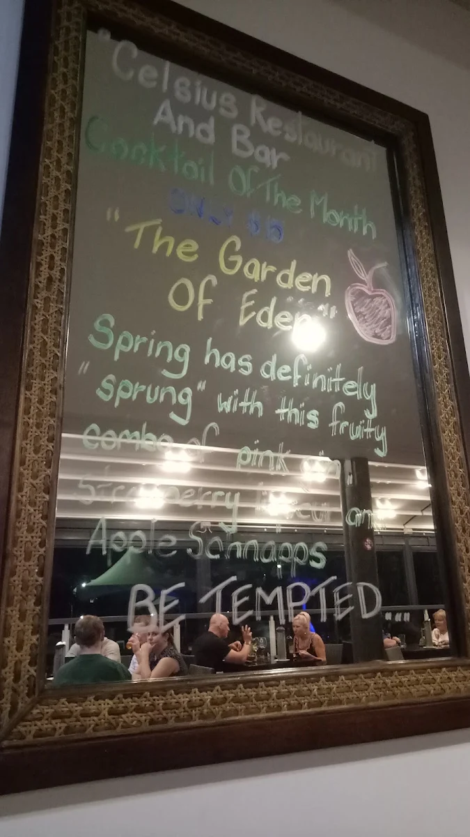 Menu, Celsius Restaurant
