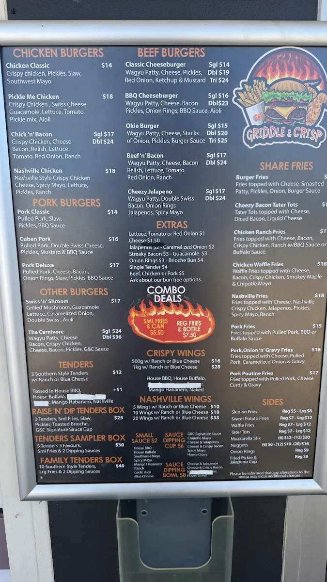 Menu, Griddle & Crisp Clayfield