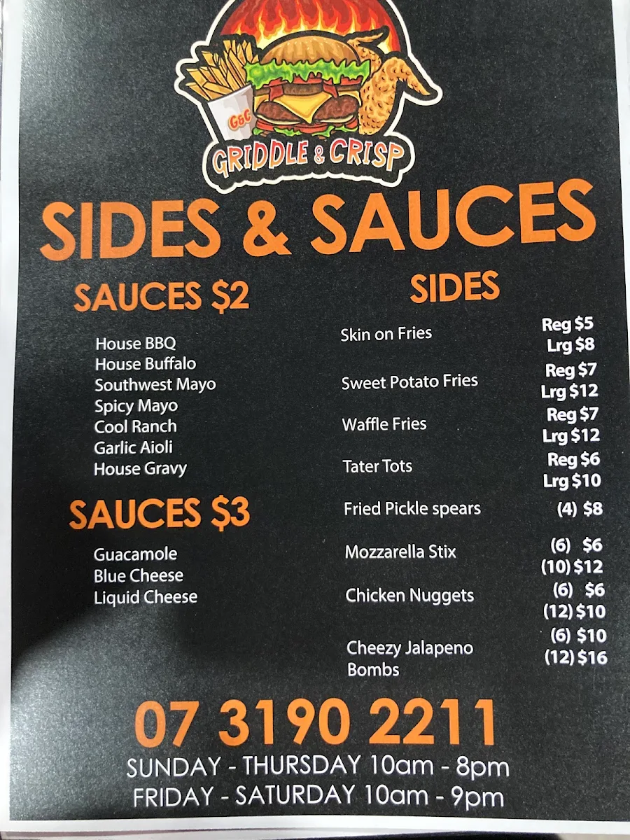 Menu, Griddle & Crisp Clayfield