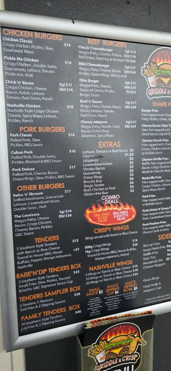 Menu, Griddle & Crisp Clayfield