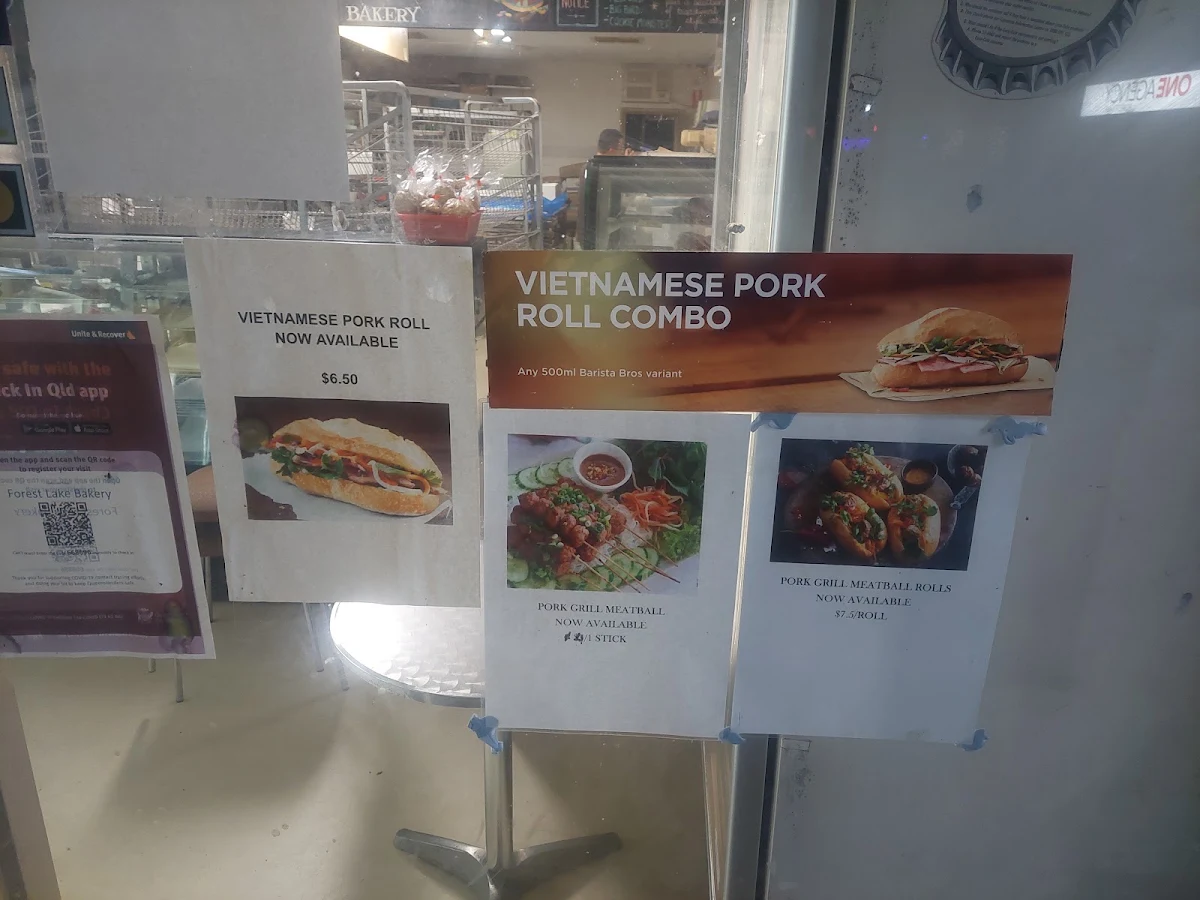 Menu, Forest lake bakery