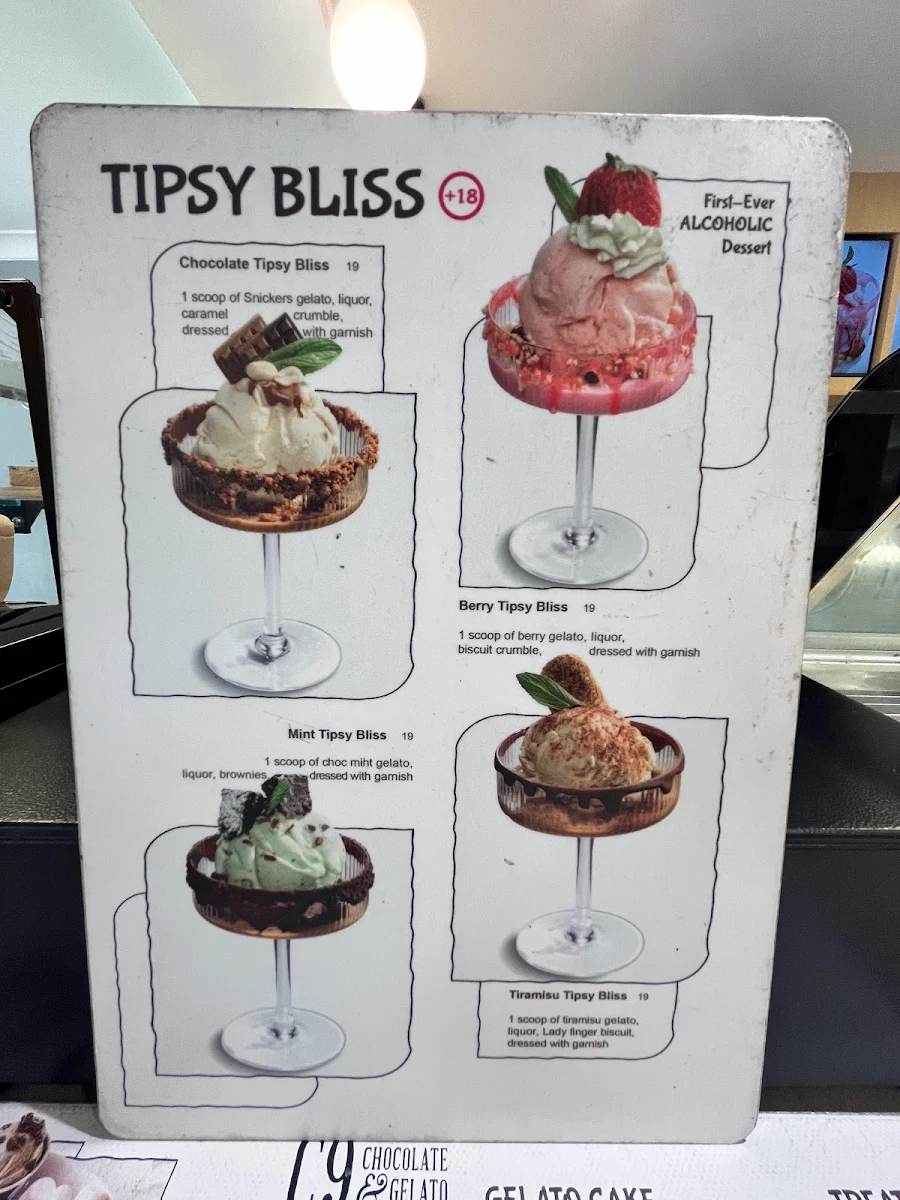 Menu, C9 Chocolate & Gelato Gosford