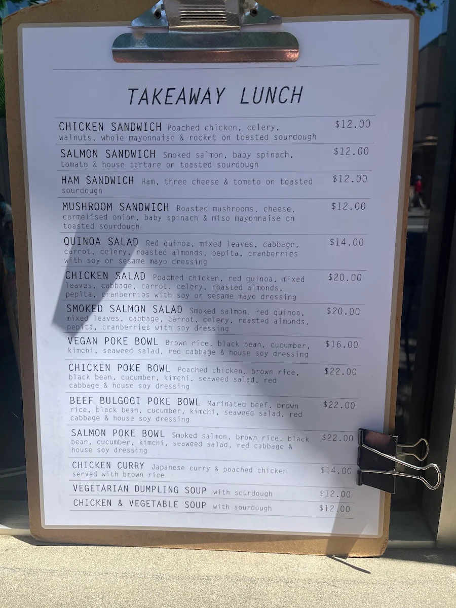 Menu, Beanbah Espresso