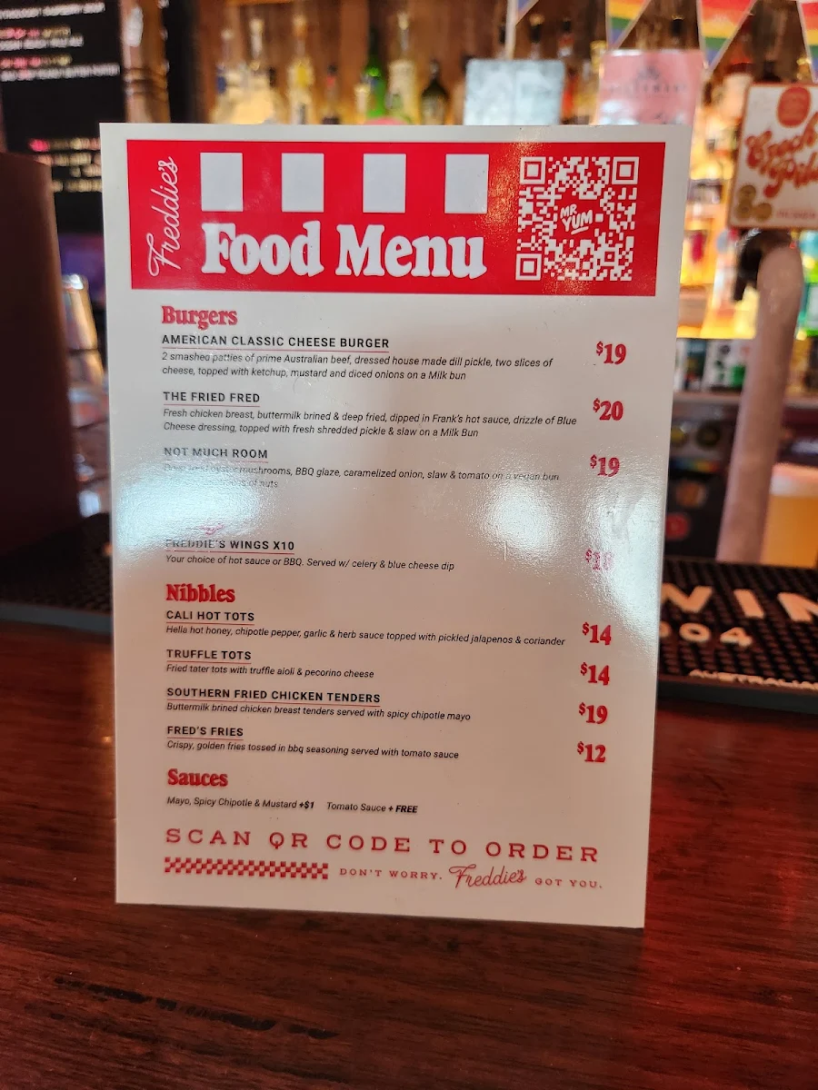 Menu, Freddie Wimpoles