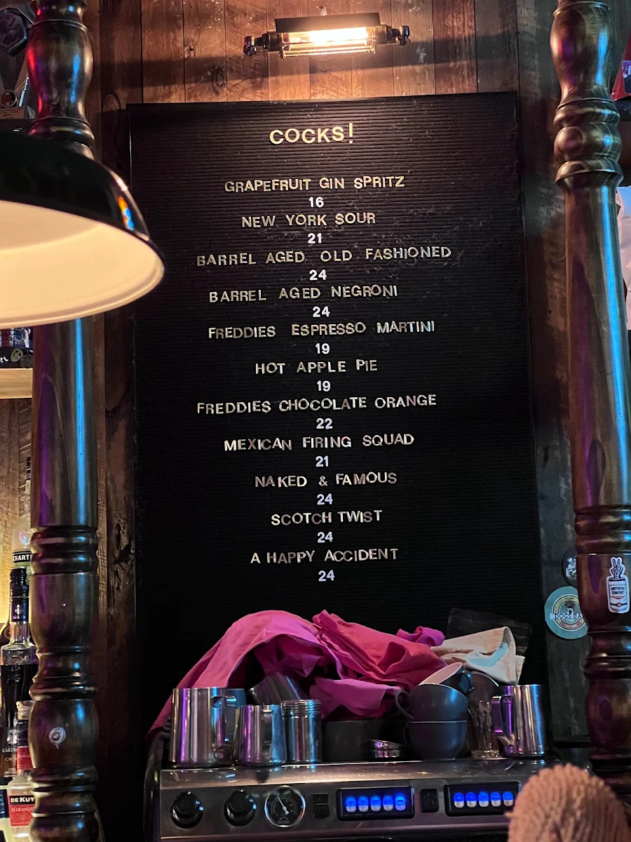 Menu, Freddie Wimpoles