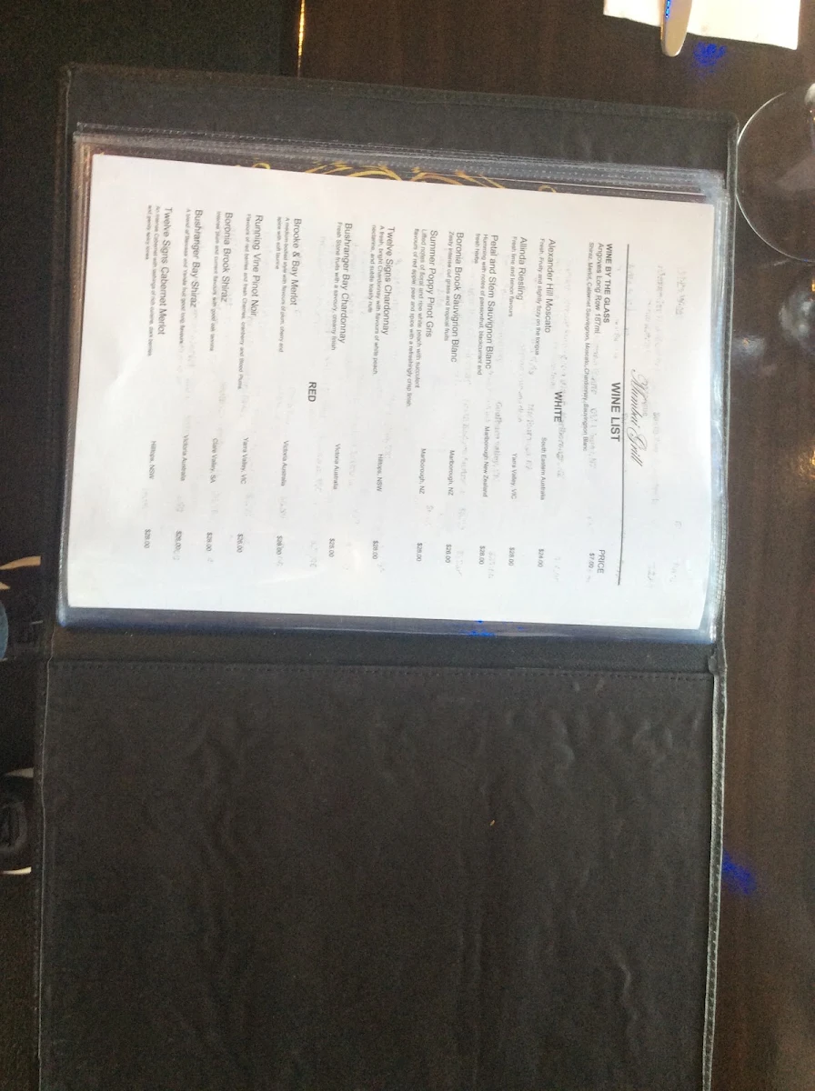Menu, Mumbai Grill