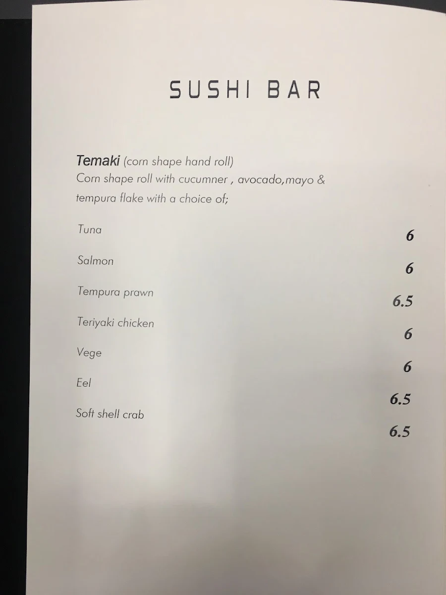 Menu, Oushou
