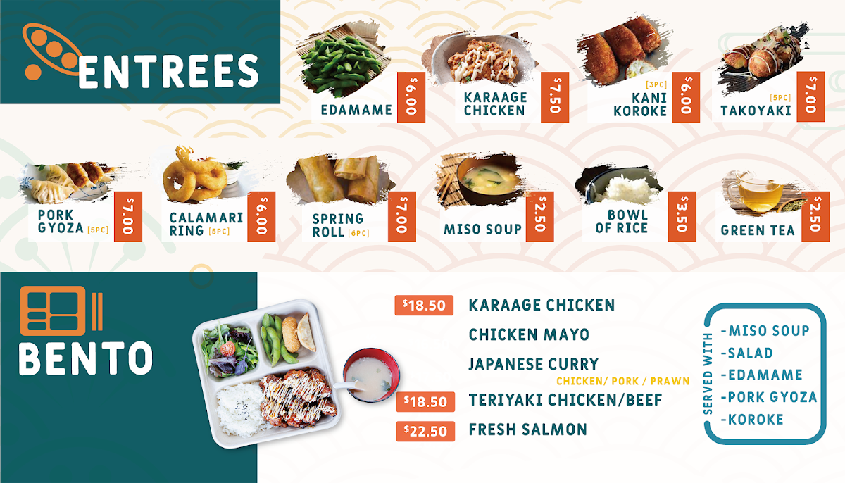 Menu, Roro sushi