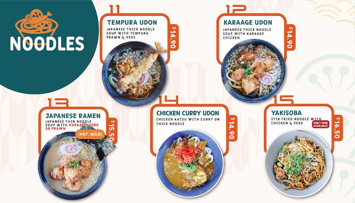 Menu, Roro sushi