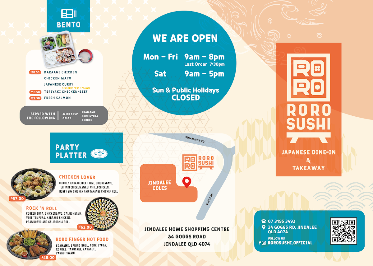 Menu, Roro sushi