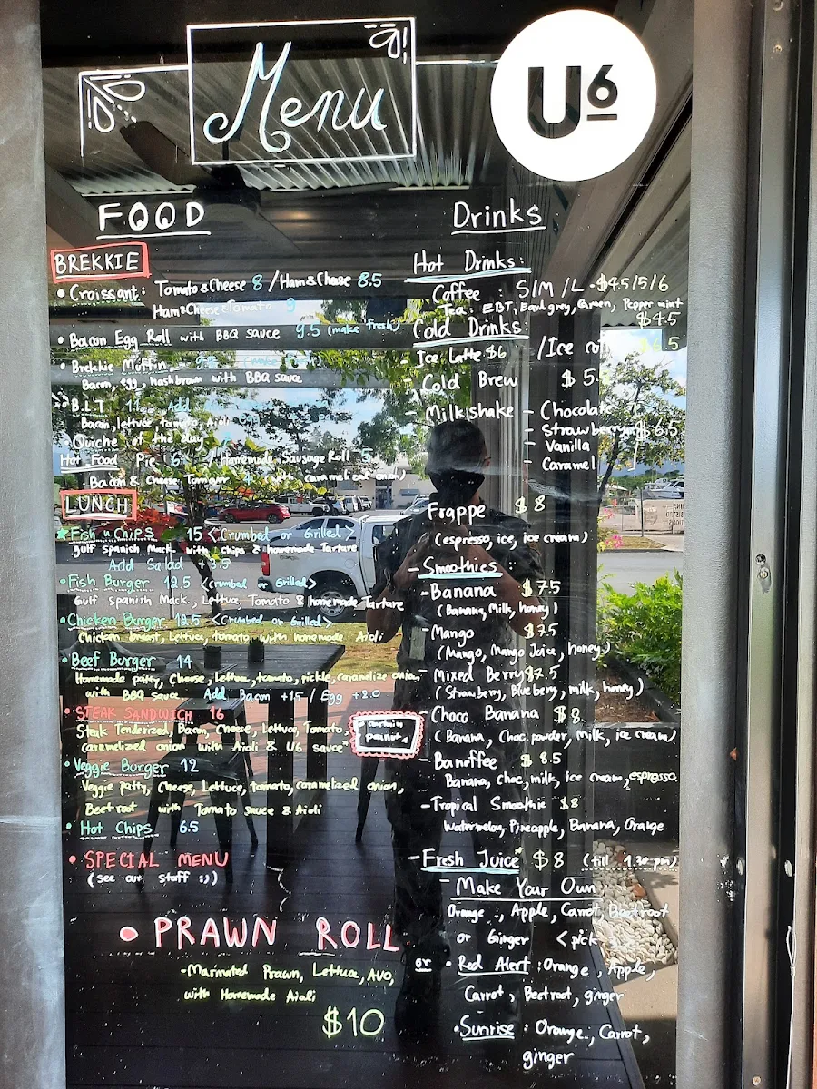 Menu, U6 Cafe