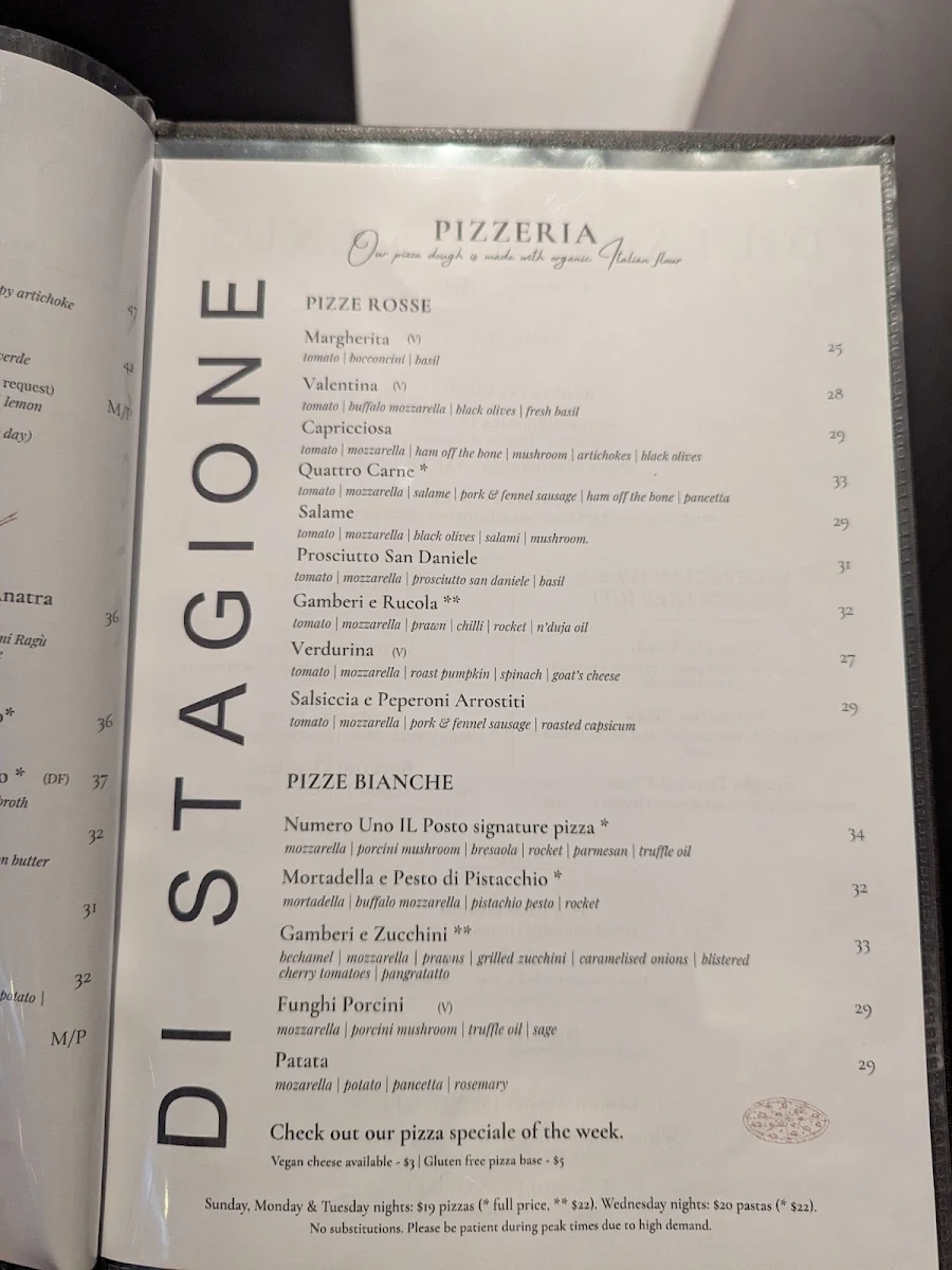 Menu, Il Posto