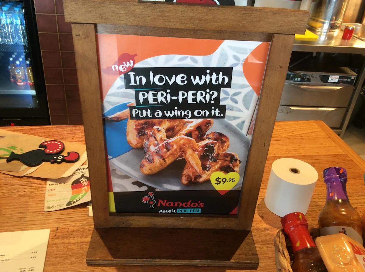 Menu, Nando's Lysterfield