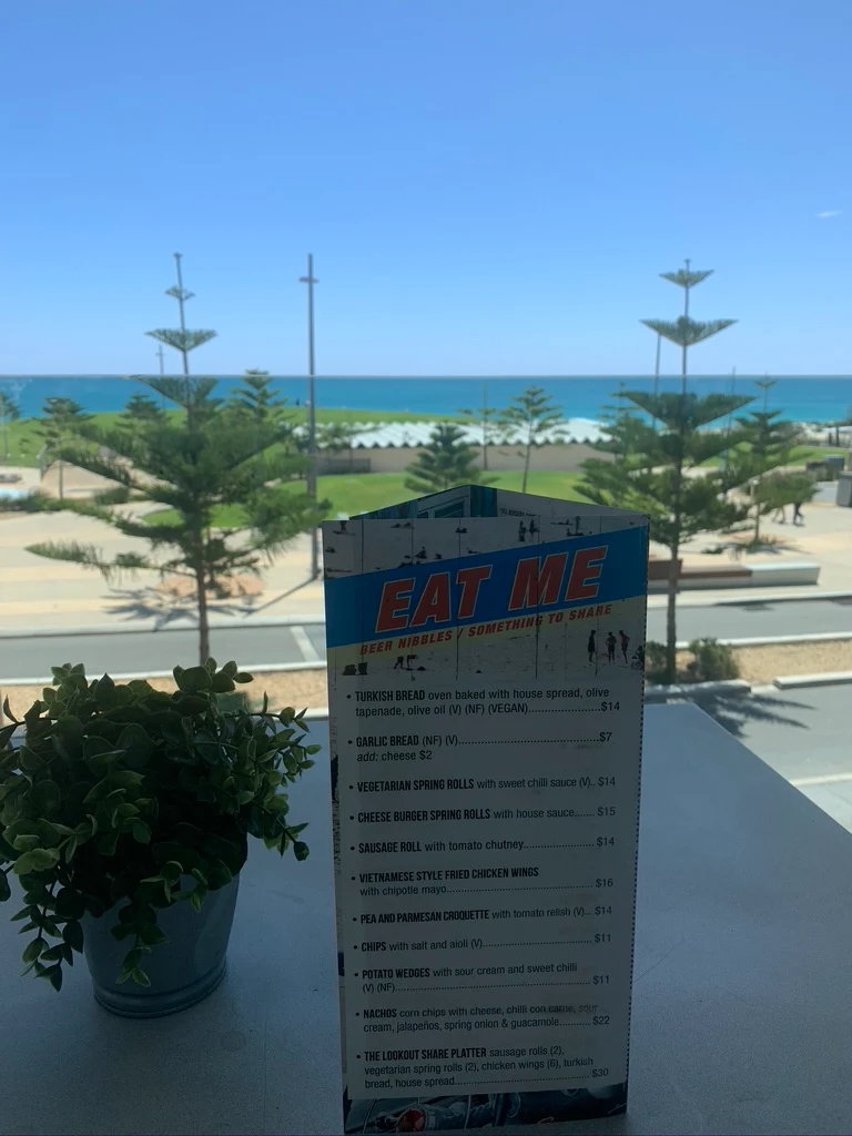 Menu, The Peach Pit