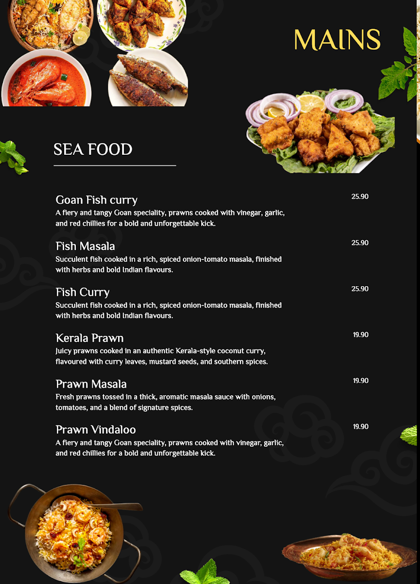 Menu, Spicy Saffron