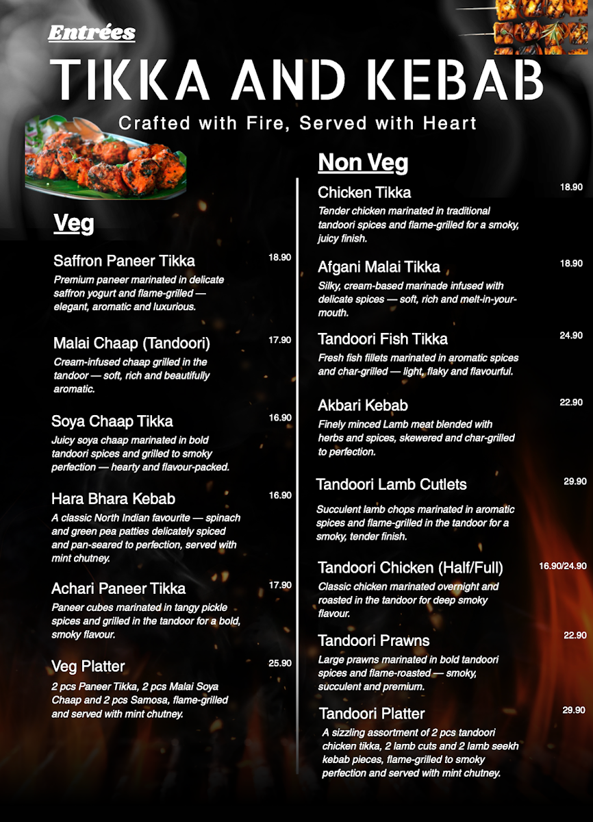 Menu, Spicy Saffron