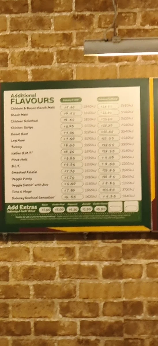 Menu, Cafe Melt