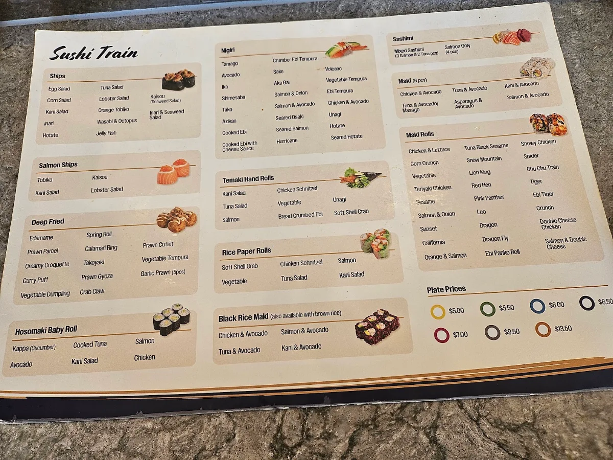 Menu, Sushi Musa